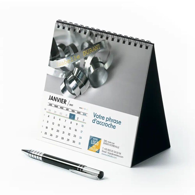 Calendrier chevalet carré (15x15 cm) personnalisé - nominatif Matière