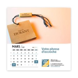 Calendrier chevalet carré (15x15 cm) personnalisé - nominatif Matière