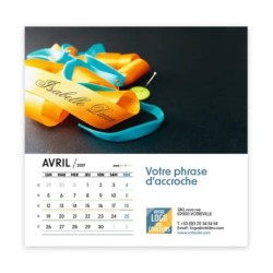 Calendrier chevalet carré (15x15 cm) personnalisé - nominatif Matière