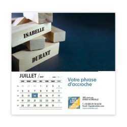 Calendrier chevalet carré (15x15 cm) personnalisé - nominatif Matière
