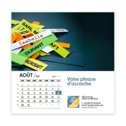 Calendrier chevalet carré (15x15 cm) personnalisé - nominatif Matière