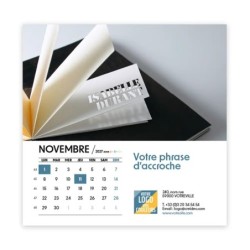 Calendrier chevalet carré (15x15 cm) personnalisé - nominatif Matière