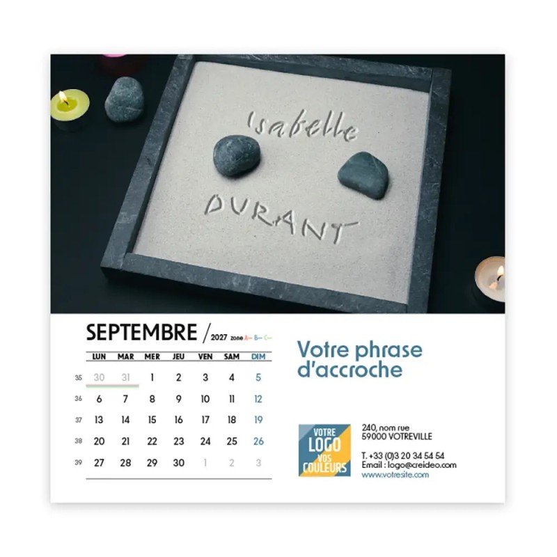 Calendrier chevalet carré (15x15 cm) personnalisé - nominatif Objets
