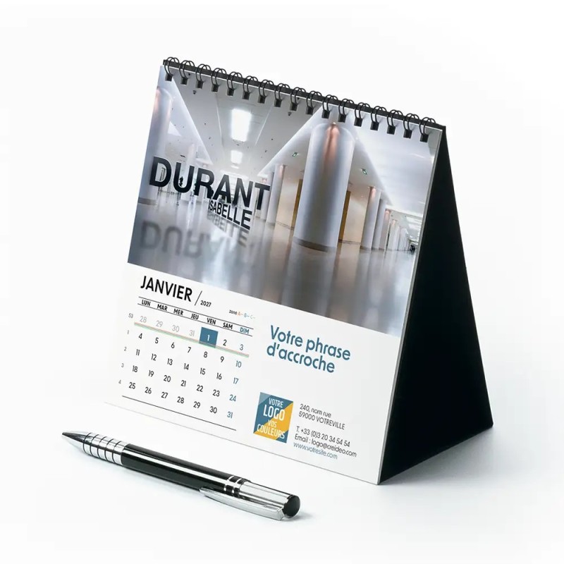 Calendrier chevalet carré (15x15 cm) personnalisé - nominatif Décor