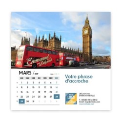 Calendrier chevalet carré (15x15 cm) personnalisé - nominatif Ville