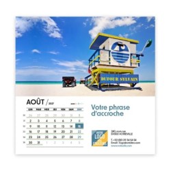 Calendrier chevalet carré (15x15 cm) personnalisé - nominatif Ville