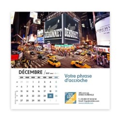 Calendrier chevalet carré (15x15 cm) personnalisé - nominatif Ville