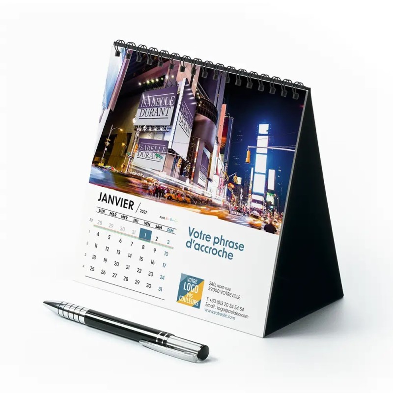 Calendrier chevalet carré (15x15 cm) personnalisé - nominatif Urbain