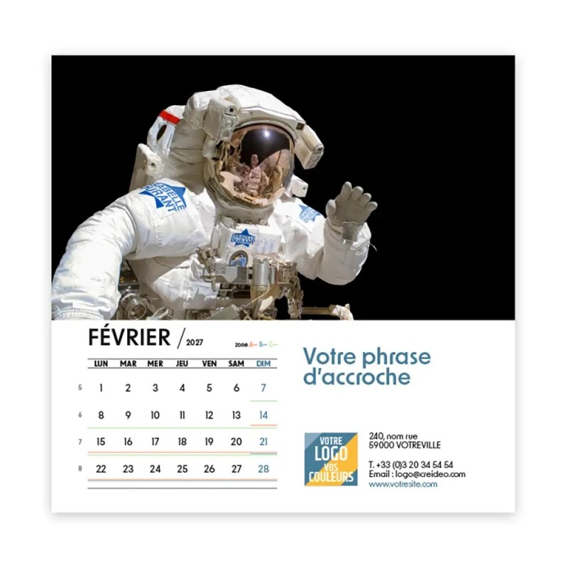 Calendrier chevalet carré (15x15 cm) personnalisé - nominatif Urbain