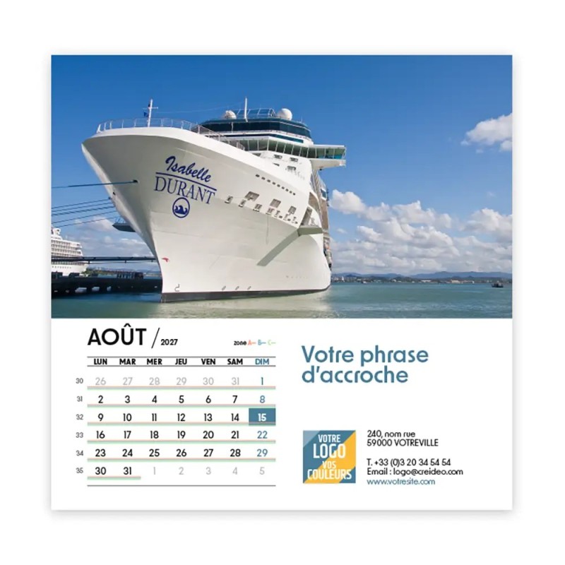 Calendrier chevalet carré (15x15 cm) personnalisé - nominatif Urbain