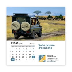 Calendrier chevalet carré (15x15 cm) personnalisé - nominatif Évasion