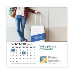 Calendrier chevalet carré (15x15 cm) personnalisé - nominatif Évasion