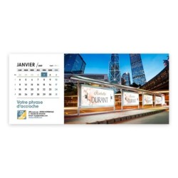 Calendrier chevalet horizontal (23x10 cm) personnalisé - nominatif City