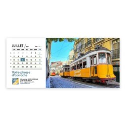Calendrier chevalet horizontal (23x10 cm) personnalisé - nominatif City