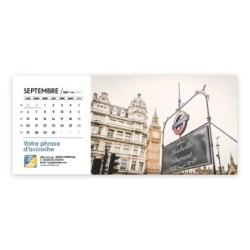 Calendrier chevalet horizontal (23x10 cm) personnalisé - nominatif City