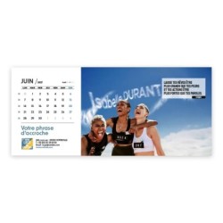 Calendrier chevalet horizontal (23x10 cm) personnalisé - nominatif Au nom du sport