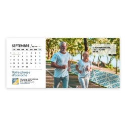 Calendrier chevalet horizontal (23x10 cm) personnalisé - nominatif Au nom du sport
