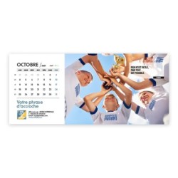 Calendrier chevalet horizontal (23x10 cm) personnalisé - nominatif Au nom du sport