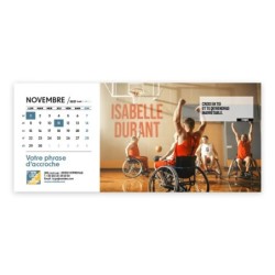 Calendrier chevalet horizontal (23x10 cm) personnalisé - nominatif Au nom du sport