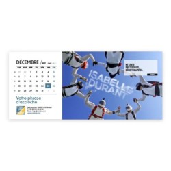 Calendrier chevalet horizontal (23x10 cm) personnalisé - nominatif Au nom du sport