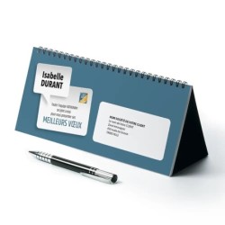 Calendrier chevalet horizontal (23x10 cm) personnalisé - nominatif Matière
