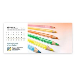 Calendrier chevalet horizontal (23x10 cm) personnalisé - nominatif Matière