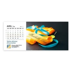 Calendrier chevalet horizontal (23x10 cm) personnalisé - nominatif Matière