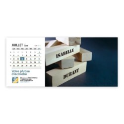 Calendrier chevalet horizontal (23x10 cm) personnalisé - nominatif Matière
