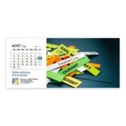 Calendrier chevalet horizontal (23x10 cm) personnalisé - nominatif Matière