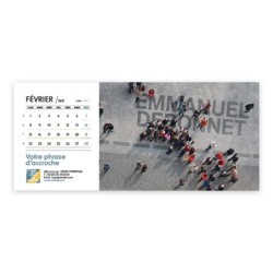 Calendrier chevalet horizontal (23x10 cm) personnalisé - nominatif Méga