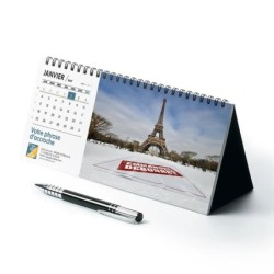 Calendrier chevalet horizontal (23x10 cm) personnalisé - nominatif Ville