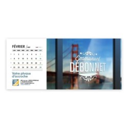 Calendrier chevalet horizontal (23x10 cm) personnalisé - nominatif Ville