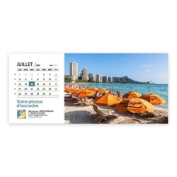 Calendrier chevalet horizontal (23x10 cm) personnalisé - nominatif Ville