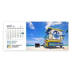 Calendrier chevalet horizontal (23x10 cm) personnalisé - nominatif Ville