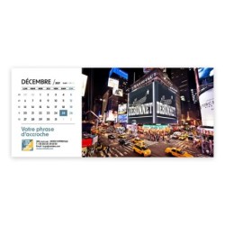 Calendrier chevalet horizontal (23x10 cm) personnalisé - nominatif Ville