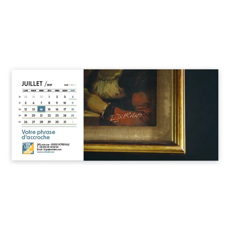 Calendrier chevalet horizontal (23x10 cm) personnalisé - nominatif Objets