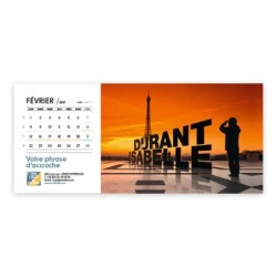 Calendrier chevalet horizontal (23x10 cm) personnalisé - nominatif Décor