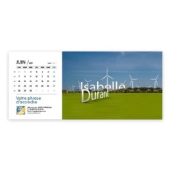Calendrier chevalet horizontal (23x10 cm) personnalisé - nominatif Décor