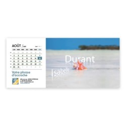 Calendrier chevalet horizontal (23x10 cm) personnalisé - nominatif Décor
