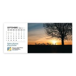 Calendrier chevalet horizontal (23x10 cm) personnalisé - nominatif Décor