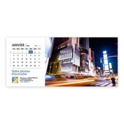 Calendrier chevalet horizontal (23x10 cm) personnalisé - nominatif Urbain
