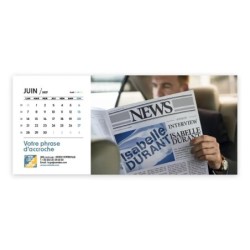 Calendrier chevalet horizontal (23x10 cm) personnalisé - nominatif Urbain