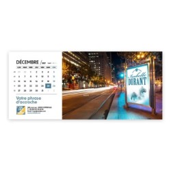 Calendrier chevalet horizontal (23x10 cm) personnalisé - nominatif Urbain