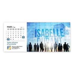 Calendrier chevalet horizontal (23x10 cm) personnalisé - nominatif Entreprise