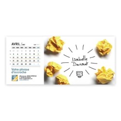 Calendrier chevalet horizontal (23x10 cm) personnalisé - nominatif Entreprise