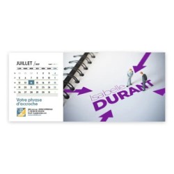 Calendrier chevalet horizontal (23x10 cm) personnalisé - nominatif Entreprise