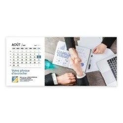 Calendrier chevalet horizontal (23x10 cm) personnalisé - nominatif Entreprise