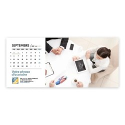 Calendrier chevalet horizontal (23x10 cm) personnalisé - nominatif Entreprise