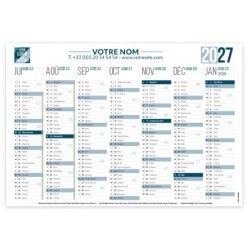 Calendrier bancaire A3 rigide personnalisé - 14 mois