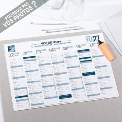 Calendrier bancaire A3 souple personnalisé - 14 mois